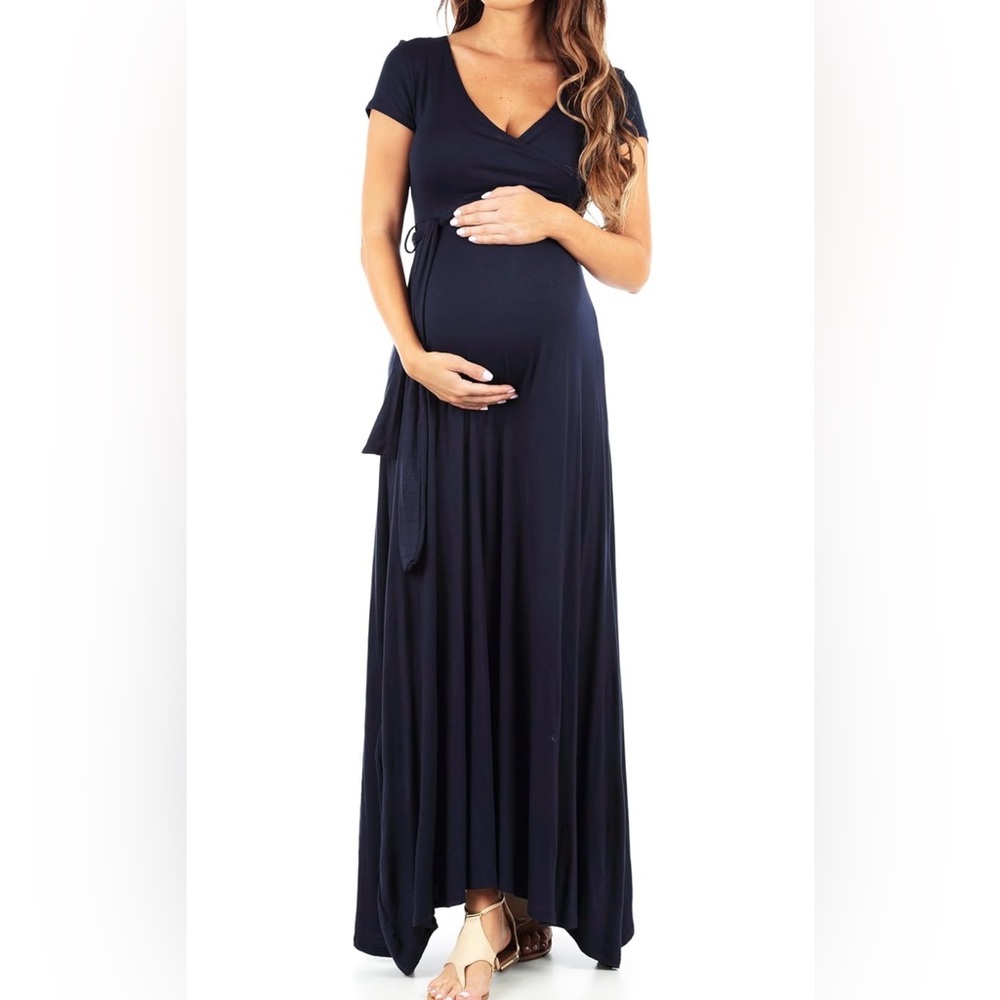 Mother Bee Maternity Dark Blue Maxi Dress